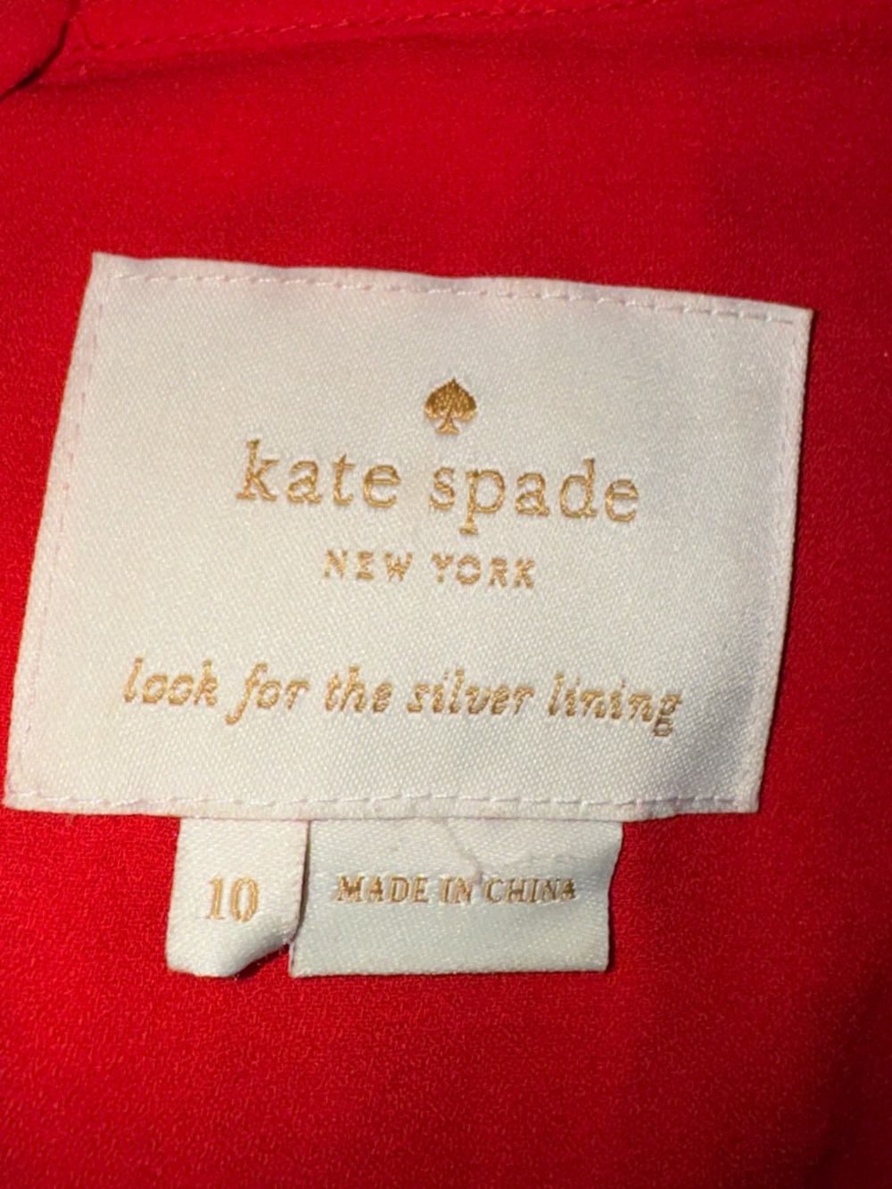 kate spade Red Long-Sleeve Heartbeat Silk  Midi Dress - Picture 15 of 16